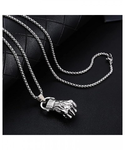 Men's Punk Necklace Pendant for Men Boys with 23.6'' Stainless Steel Box Chain Fist $5.19 Necklaces