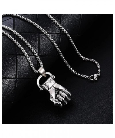 Men's Punk Necklace Pendant for Men Boys with 23.6'' Stainless Steel Box Chain Fist $5.19 Necklaces