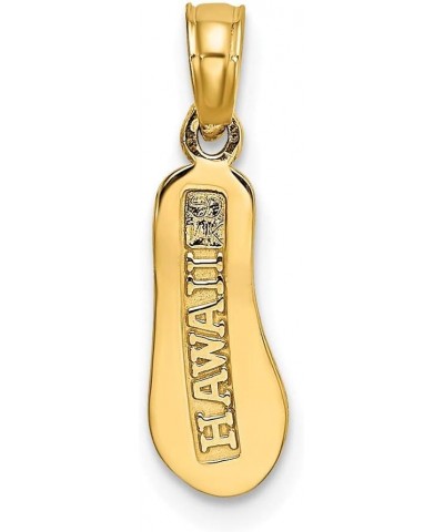 Solid 14k Yellow Gold Two Toned HAWAII SINGLE FLIP-FLOP Charm Pendant - 18mm x 5mm $50.60 Pendants