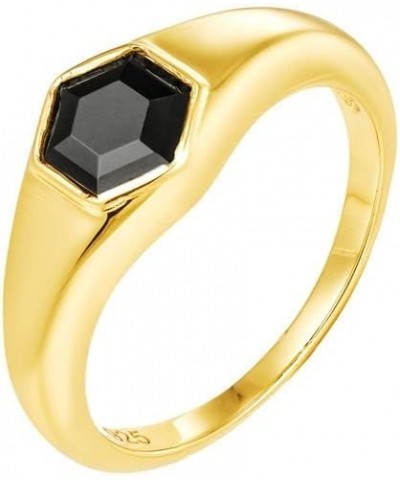 Midnight Onyx Gemstone Statement Signet 18K Gold Ring for Women Gift for Her 01-Ember Signet 5 $16.43 Rings