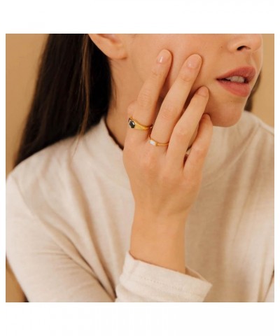 Midnight Onyx Gemstone Statement Signet 18K Gold Ring for Women Gift for Her 01-Ember Signet 5 $16.43 Rings