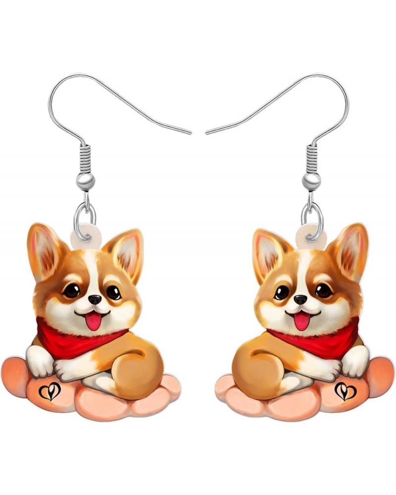 Acrylic Dog Earrings Dangle Drop Fashion Pet Jewelry for Women Girls Kids Charm Gift Corgi B $6.23 Earrings