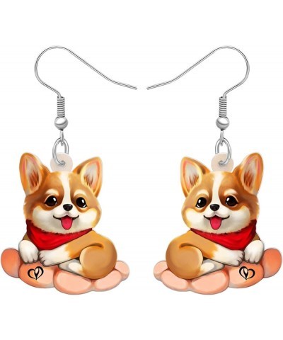 Acrylic Dog Earrings Dangle Drop Fashion Pet Jewelry for Women Girls Kids Charm Gift Corgi B $6.23 Earrings