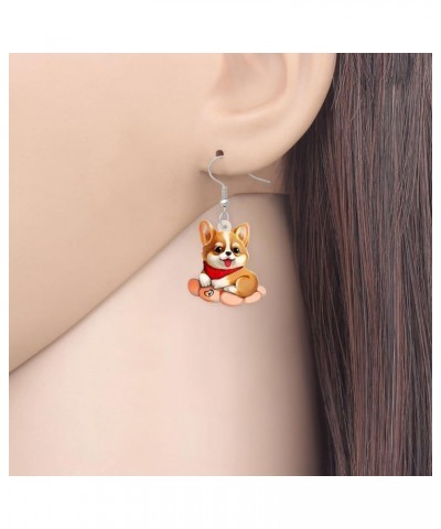 Acrylic Dog Earrings Dangle Drop Fashion Pet Jewelry for Women Girls Kids Charm Gift Corgi B $6.23 Earrings