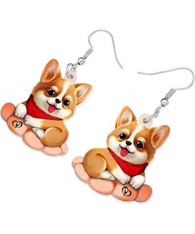 Acrylic Dog Earrings Dangle Drop Fashion Pet Jewelry for Women Girls Kids Charm Gift Corgi B $6.23 Earrings