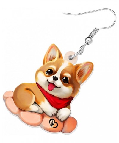 Acrylic Dog Earrings Dangle Drop Fashion Pet Jewelry for Women Girls Kids Charm Gift Corgi B $6.23 Earrings