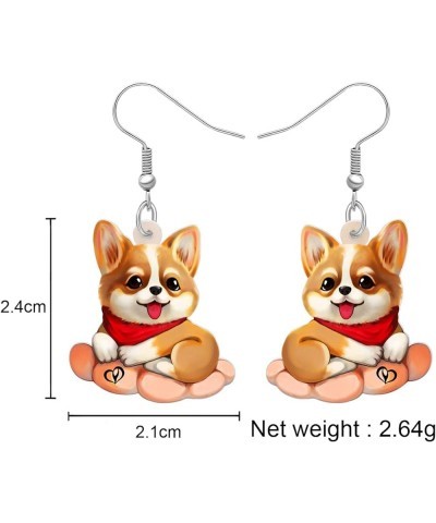 Acrylic Dog Earrings Dangle Drop Fashion Pet Jewelry for Women Girls Kids Charm Gift Corgi B $6.23 Earrings