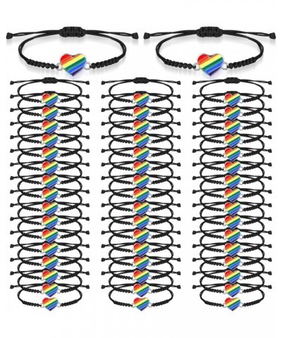 Rainbow Bracelets LGBT Pride Gift Heart LGBTQ Braided Accessories for Lesbian Rainbow Jewelry Wristband for Women Men $19.68 ...