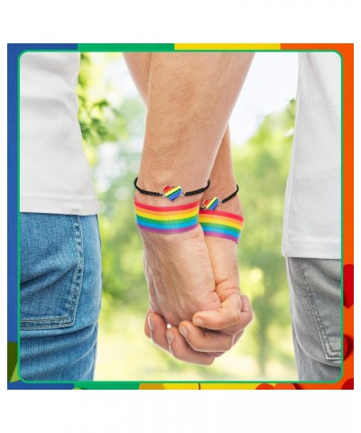 Rainbow Bracelets LGBT Pride Gift Heart LGBTQ Braided Accessories for Lesbian Rainbow Jewelry Wristband for Women Men $19.68 ...