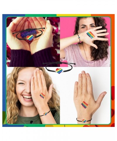 Rainbow Bracelets LGBT Pride Gift Heart LGBTQ Braided Accessories for Lesbian Rainbow Jewelry Wristband for Women Men $19.68 ...