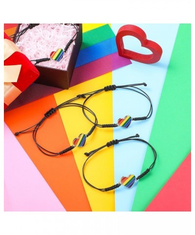 Rainbow Bracelets LGBT Pride Gift Heart LGBTQ Braided Accessories for Lesbian Rainbow Jewelry Wristband for Women Men $19.68 ...