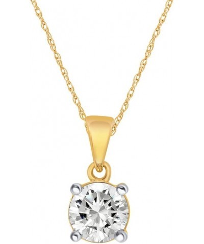 Certified Lab Grown Diamond Necklaces For Women | 1/4-1 Carat Solid 14k Gold Diamond Necklace Accompanied By Adjustable Real ...