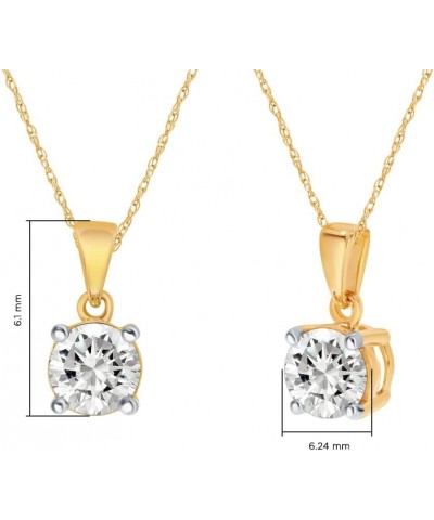 Certified Lab Grown Diamond Necklaces For Women | 1/4-1 Carat Solid 14k Gold Diamond Necklace Accompanied By Adjustable Real ...