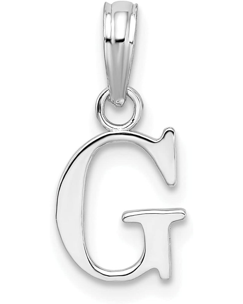 925 Sterling Silver Polished Block Initial Charm Pendant Initial: G $39.75 Pendants