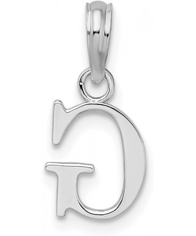 925 Sterling Silver Polished Block Initial Charm Pendant Initial: G $39.75 Pendants