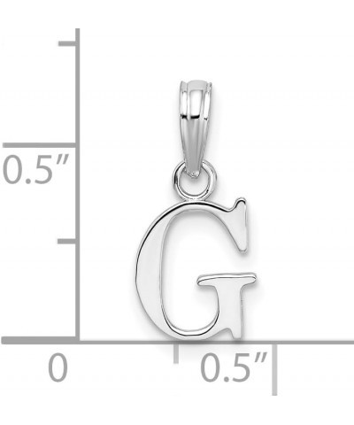 925 Sterling Silver Polished Block Initial Charm Pendant Initial: G $39.75 Pendants