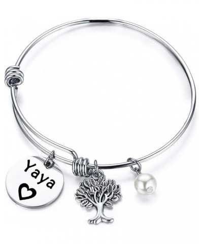 Gigi Bracelet Hand Stamped Wire Bangle Great Grandma Gift With Family Tree YAYA bangle $10.73 Bracelets