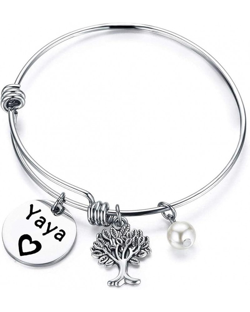 Gigi Bracelet Hand Stamped Wire Bangle Great Grandma Gift With Family Tree YAYA bangle $10.73 Bracelets