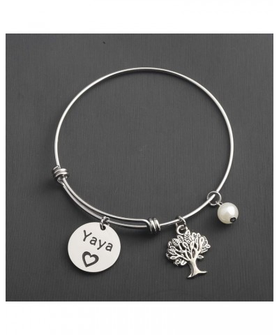 Gigi Bracelet Hand Stamped Wire Bangle Great Grandma Gift With Family Tree YAYA bangle $10.73 Bracelets