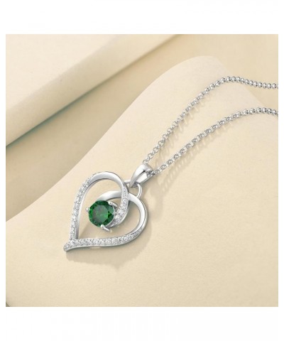 Heart Birthstone Pendant Necklace for Women 925 Sterling Silver Zirconia Necklaces Christmas Valentine's Mothers Day Jewelry ...