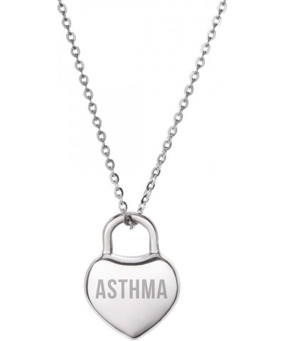 The Love Heart Medical alert necklace for Women 18-20 inch Lady 's stainless steel chain heart alert id necklace Steel asthma...