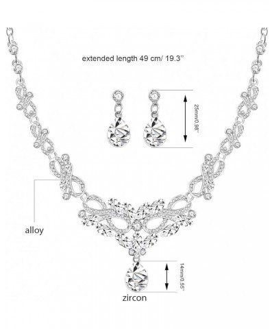 Alloy Crystal Wedding Jewelry Sets for Brides Rhinestone Necklace and Drop Earrings Platinum Plated Y644 Y644-CA624 $7.27 Jew...