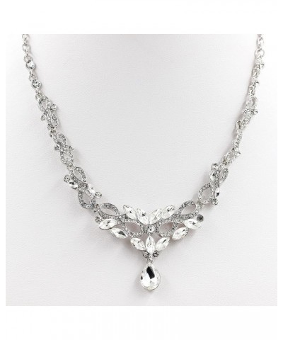 Alloy Crystal Wedding Jewelry Sets for Brides Rhinestone Necklace and Drop Earrings Platinum Plated Y644 Y644-CA624 $7.27 Jew...