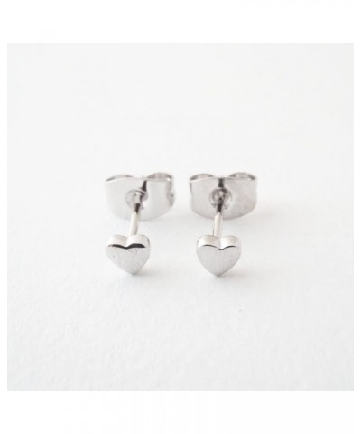 Tiny Heart Stud Earrings in Gold, Rose Gold, or Silver | Minimalist, Delicate Jewelry Silver $10.25 Earrings