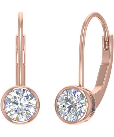 3/4 Carat Diamond Lever-back Drop Earrings in 14K Gold - IGI Certified Rose Gold $239.40 Earrings