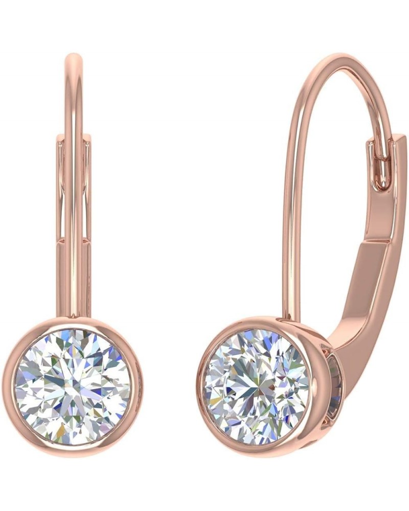 3/4 Carat Diamond Lever-back Drop Earrings in 14K Gold - IGI Certified Rose Gold $239.40 Earrings