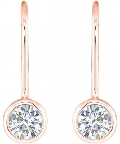 3/4 Carat Diamond Lever-back Drop Earrings in 14K Gold - IGI Certified Rose Gold $239.40 Earrings