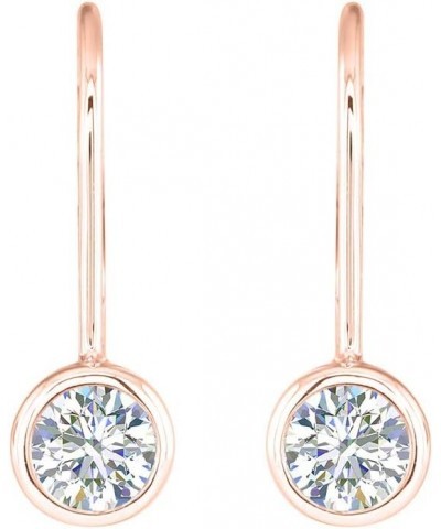 3/4 Carat Diamond Lever-back Drop Earrings in 14K Gold - IGI Certified Rose Gold $239.40 Earrings