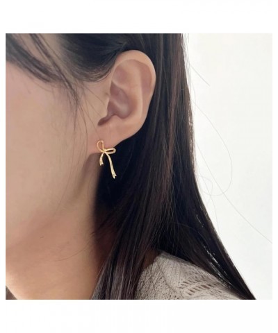 Gold Sliver Bow Earrings for Women Cute Ribbon Earrings Gold Silver Bow Knot Earring Bow Stud Earrings Birthday Party Jewelry...