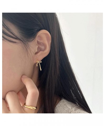 Gold Sliver Bow Earrings for Women Cute Ribbon Earrings Gold Silver Bow Knot Earring Bow Stud Earrings Birthday Party Jewelry...