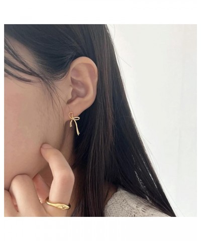 Gold Sliver Bow Earrings for Women Cute Ribbon Earrings Gold Silver Bow Knot Earring Bow Stud Earrings Birthday Party Jewelry...