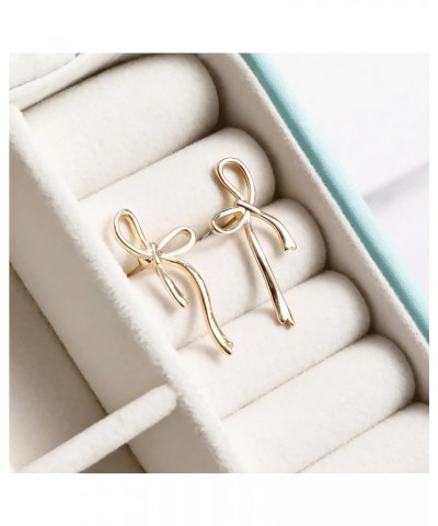 Gold Sliver Bow Earrings for Women Cute Ribbon Earrings Gold Silver Bow Knot Earring Bow Stud Earrings Birthday Party Jewelry...