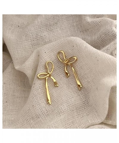 Gold Sliver Bow Earrings for Women Cute Ribbon Earrings Gold Silver Bow Knot Earring Bow Stud Earrings Birthday Party Jewelry...