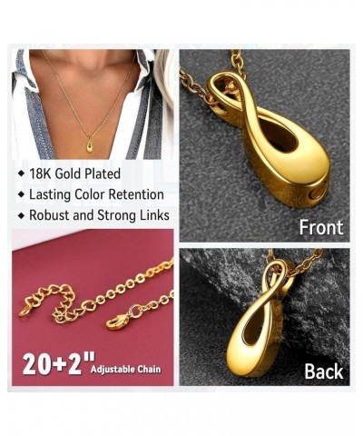 Cremation Urn Necklace for Ashes for Men Women Stainless Steel Memorial Jewelry with Delicate Packaging 01. Infinity-Gold(Cus...