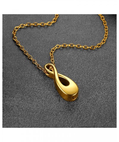 Cremation Urn Necklace for Ashes for Men Women Stainless Steel Memorial Jewelry with Delicate Packaging 01. Infinity-Gold(Cus...