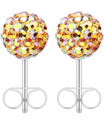 Multi-Sprinkle Dot Multi Gem Aurora Ball Ear Stud Earrings Topaz/Aurora Borealis, Ball Size: 10mm $10.19 Earrings