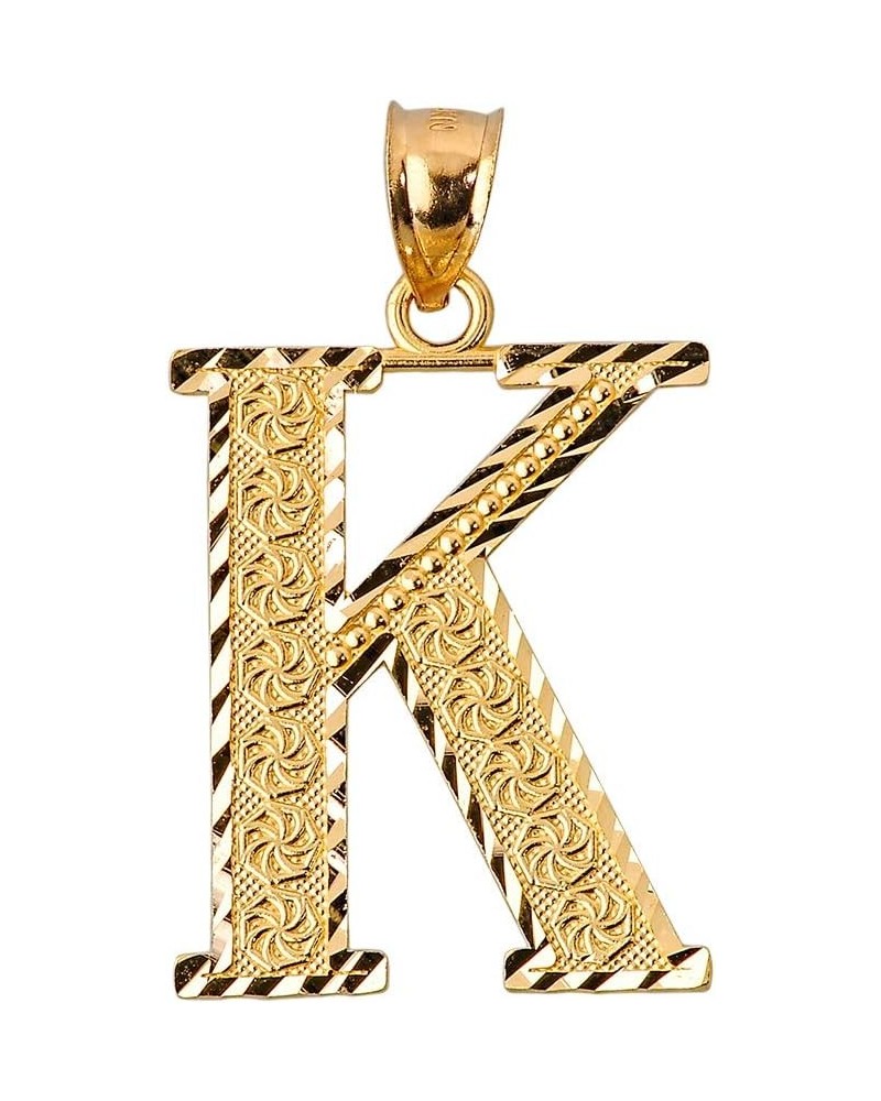 Personalized 14k Yellow Gold Initial Letters A-Z Charm Pendant 1.0 Inches K $134.39 Pendants