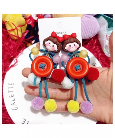 Vintage Funny Doll Dangle Earrings Handmade Boho Indian Doll Colorful Cute Pendent Earrings for Women Girls Red Bow Girl $10....