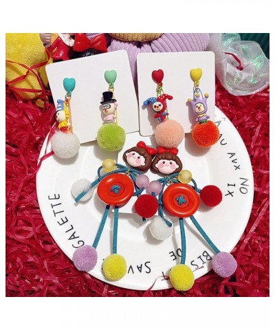 Vintage Funny Doll Dangle Earrings Handmade Boho Indian Doll Colorful Cute Pendent Earrings for Women Girls Red Bow Girl $10....