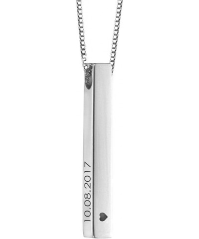 MYKA - Personalized Dimensional 3D Bar Engraved Name Necklace in Sterling Silver/Gold Plated – Custom Made Jewelry – Gift for...