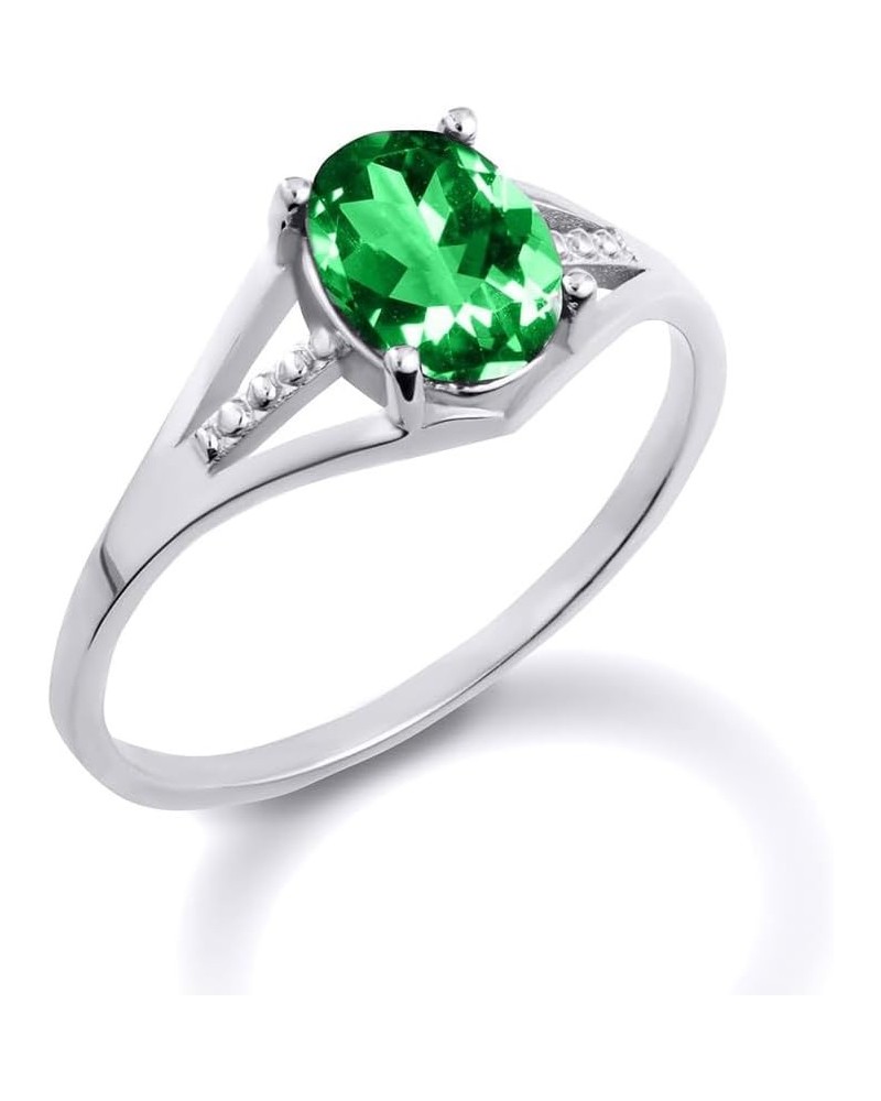 .925 Sterling Silver Ladies Gemstone Ring E. Emerald $12.99 Rings