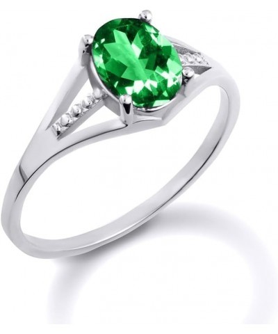 .925 Sterling Silver Ladies Gemstone Ring E. Emerald $12.99 Rings