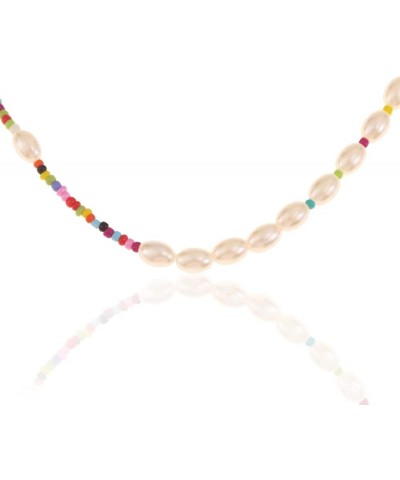 Design Choker Necklace with Freshwater Pearls - Summer Trend Necklace Women & Men - Smile Face Emoji Necklace with Beads - Be...
