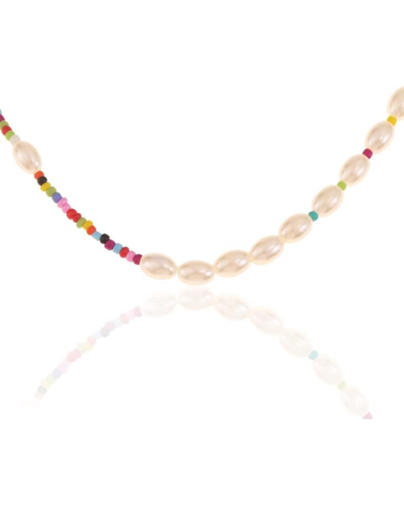 Design Choker Necklace with Freshwater Pearls - Summer Trend Necklace Women & Men - Smile Face Emoji Necklace with Beads - Be...