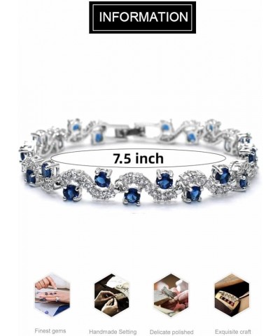 24K White Gold Bracelet With Sapphire Moissanite Bracelet For Women Girl Birthday Gifts Tennis Bracelet for Women Style 1 18k...