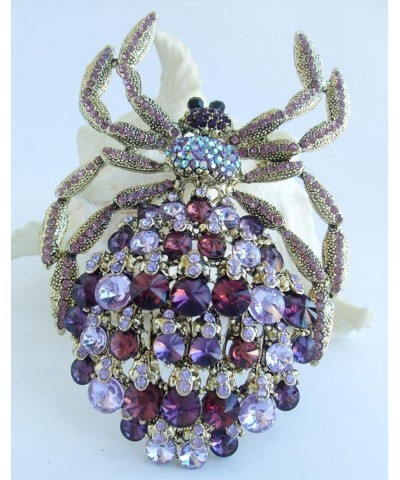 Sindary 4.33" Gorgeous Spider Brooch Pin Insect Pendant Rhinestone Crystal BZ4792 Gold-Tone Purple $8.78 Brooches & Pins